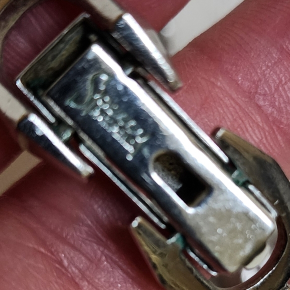 VINTAGE SPERRY PAT PEND Stainless Steel Crystal Pendant Necklace Bold 70s - Picture 10 of 11